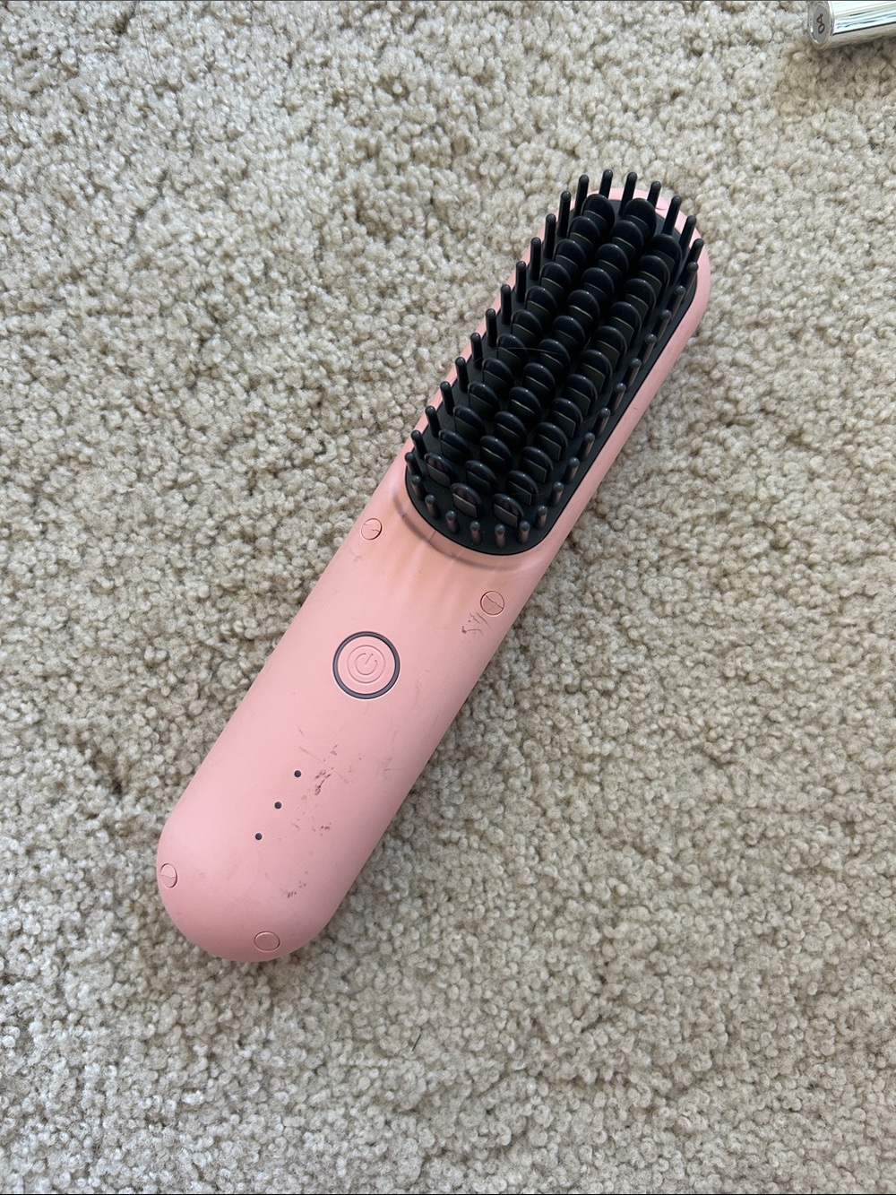 Pink Electric Heated Hair Straightening Brush